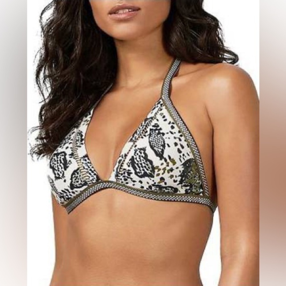 Ted Baker Bahli Quartz Print Triangle Bikini Top, removable vanity cups, S/M